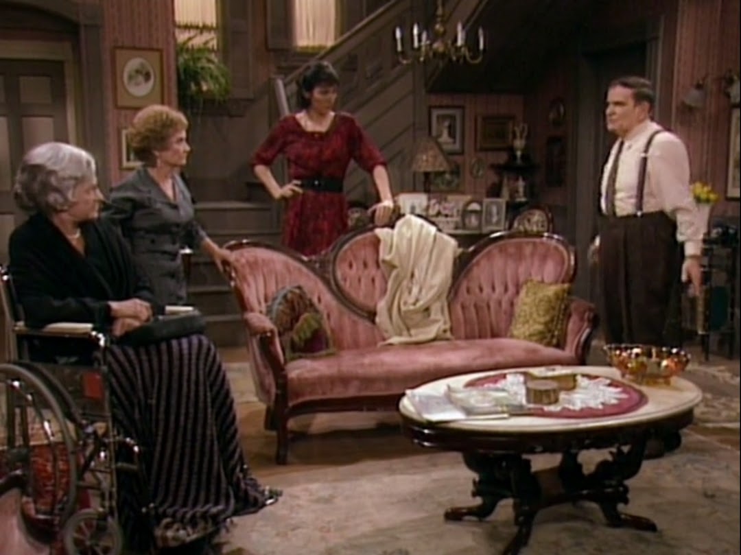 Sophia and Sal in their Brooklyn apartment with a young Dorothy and Bea Arthur playing Sophia's mum