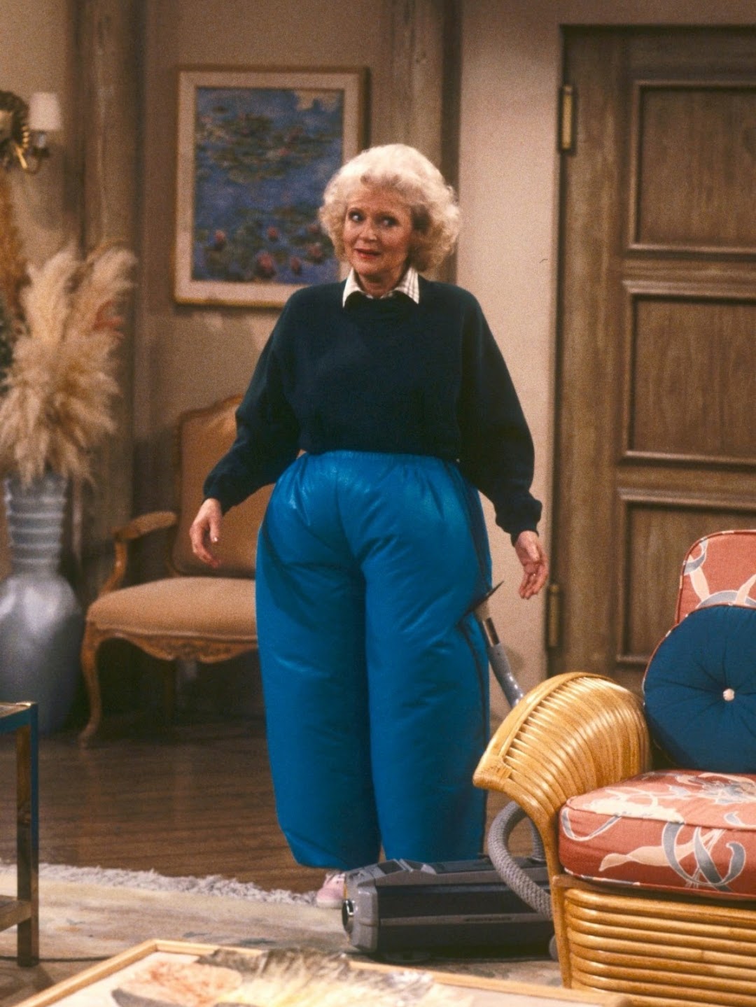 Rose wearing inflatable trousers